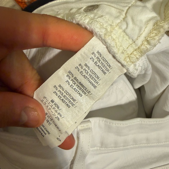 J. Crew Size 25 Women’s White Mid Rise Denim Shorts Zip-Fly Casual Summer Cuffed - Picture 7 of 10